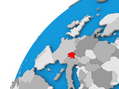 İsviçre kırmızı küre üzerinde