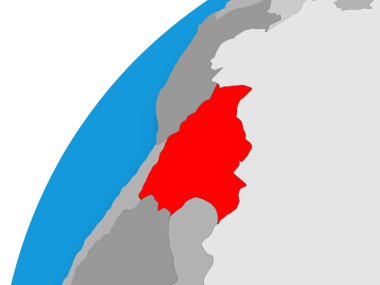 Bolivya kırmızı küre üzerinde