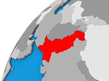 Pakistan kırmızı küre üzerinde