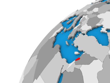 Lübnan kırmızı küre üzerinde