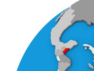 Belize kırmızı küre üzerinde