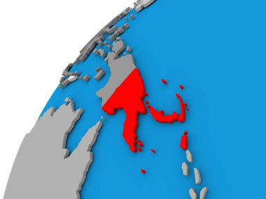 Papua Yeni Gine kırmızı küre üzerinde