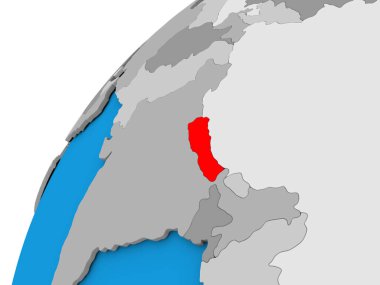 Nepal kırmızı küre üzerinde