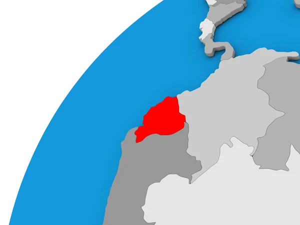 Ecuador på Globen i rött — Stockfoto