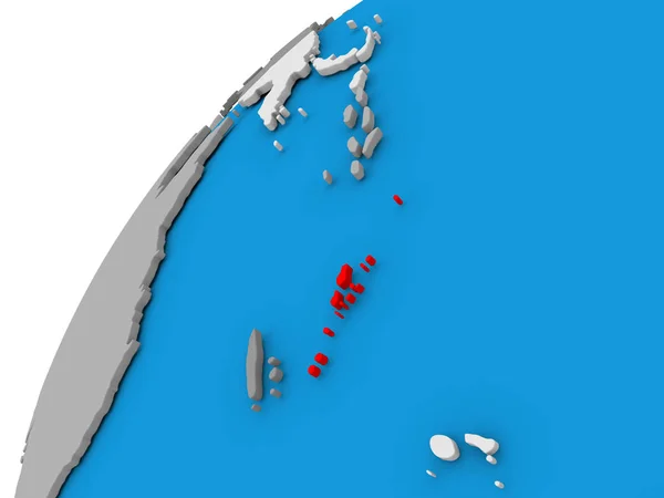 Vanuatu sul globo in rosso — Foto Stock