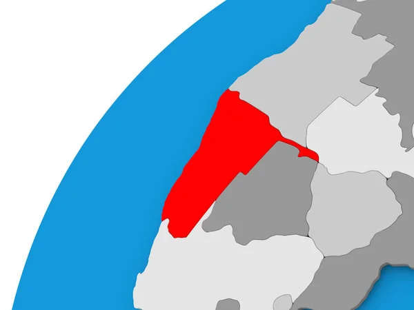 Namibia på kloden i rødt – stockfoto