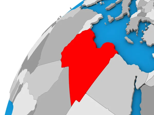 Ливия на земном шаре в красном — стоковое фото