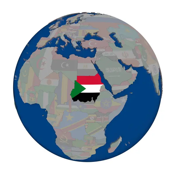 Судан на политической планете — стоковое фото