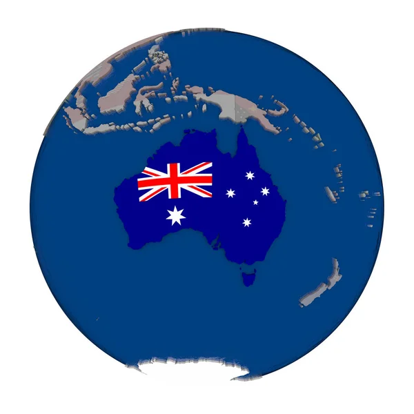 Австралія на політичні глобус — стокове фото