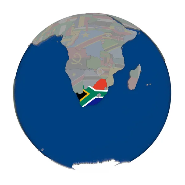 Sudafrica sul globo politico — Foto Stock