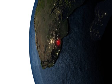 Uzaydan Svaziland üzerinden günbatımı