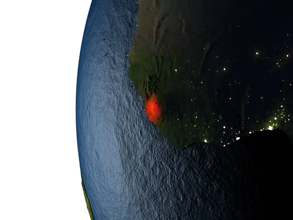 Sonnenuntergang über Sierra Leone aus dem All — Stockfoto