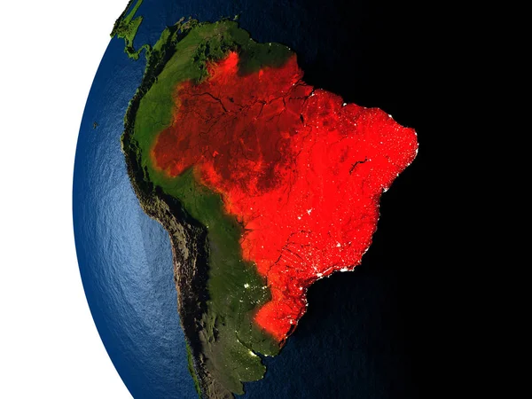 Uzaydan gelen Brezilya üzerinden günbatımı
