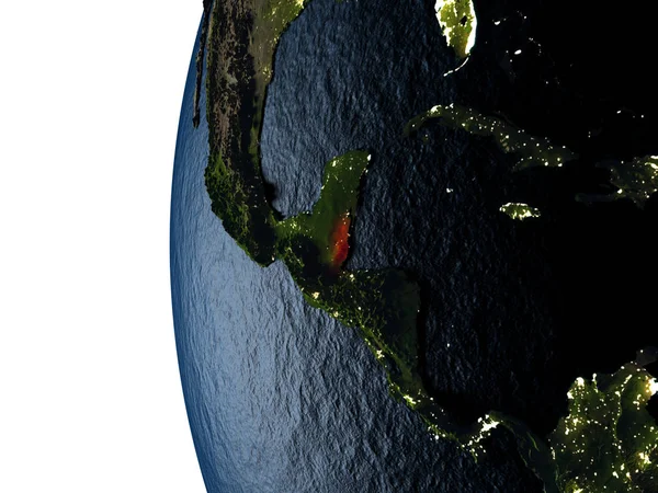 Apus de soare peste Belize din spațiu — Fotografie, imagine de stoc