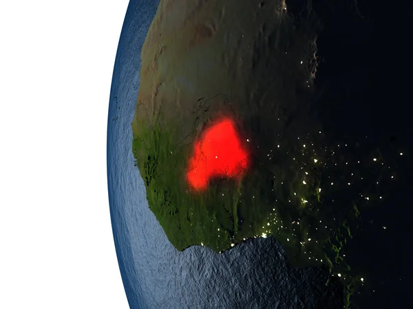 Sonnenuntergang über Burkina Faso aus dem All — Stockfoto