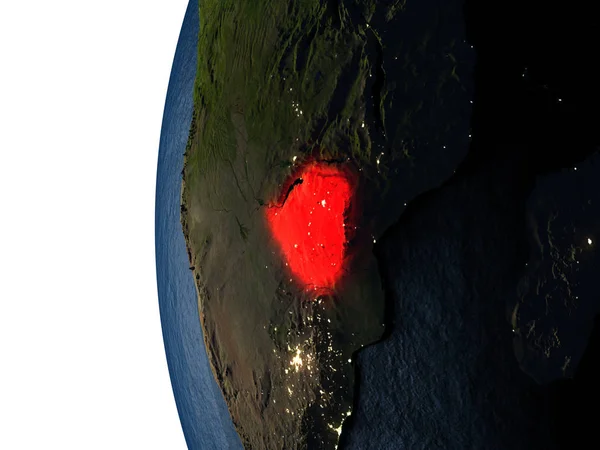 Zonsondergang over Zimbabwe vanuit de ruimte — Stockfoto