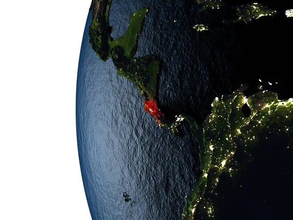 Закат над Коста-Рикой из космоса — стоковое фото