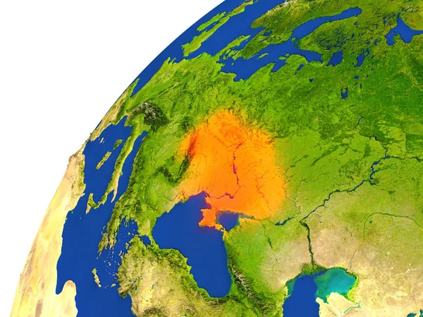 国家的乌克兰卫星视图 — 图库照片