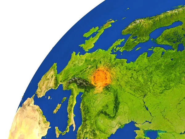 Země Česká republika satelitní pohled — Stock fotografie