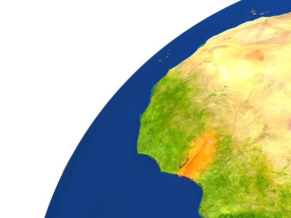 Kraj Togo widok satelitarny — Zdjęcie stockowe