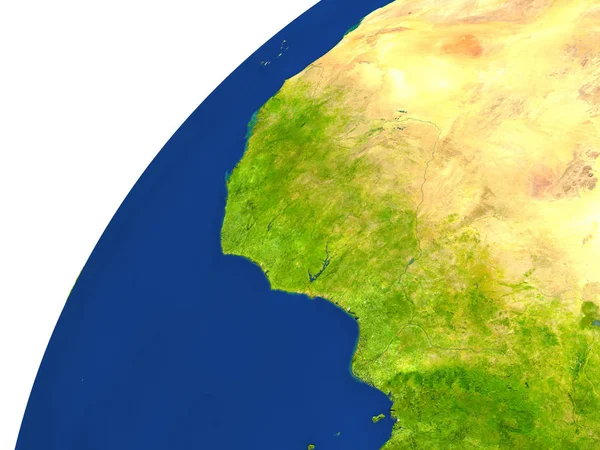 Paese di Ghana vista satellitare — Foto Stock