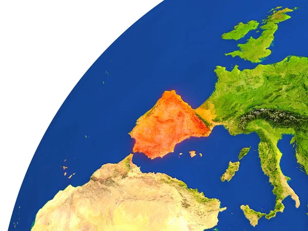 País de Espanha vista por satélite — Fotografia de Stock