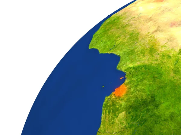 Країні Екваторіальна Гвінея вигляд з супутника — стокове фото