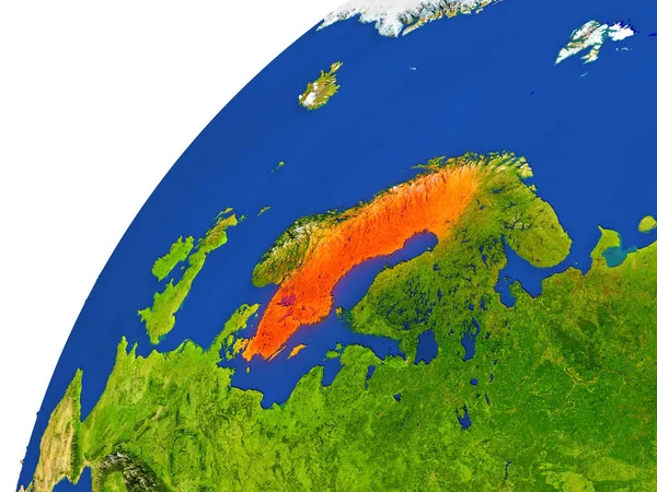 Ülke İsveç uydu görünümü — Stok fotoğraf