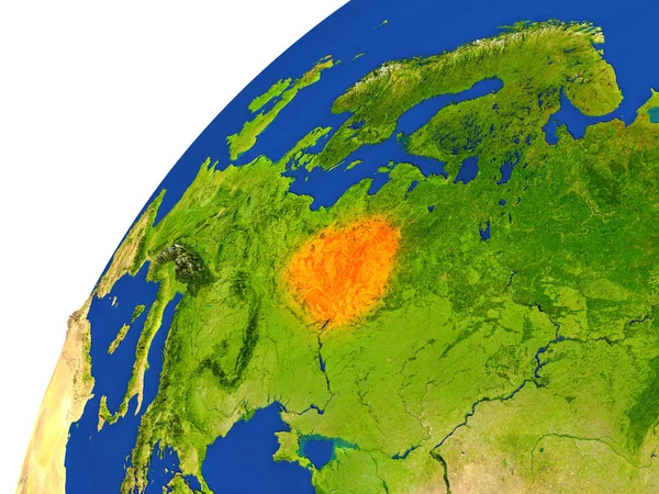 Kraju z Białorusi widok satelitarny — Zdjęcie stockowe