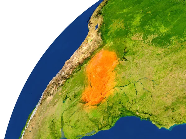 País de Paraguay vista satélite —  Fotos de Stock