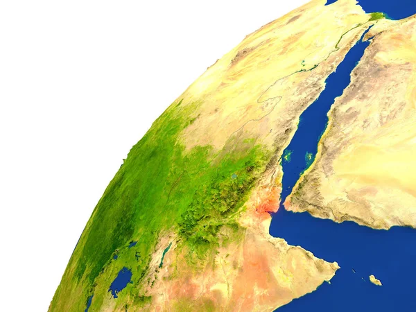 Країні Джібуті вигляд з супутника — стокове фото