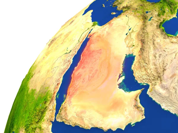País da Arábia Saudita vista por satélite — Fotografia de Stock