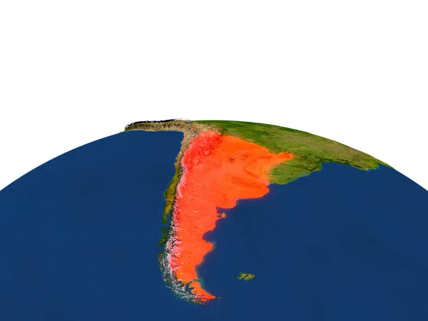 Arjantin yörüngeden kırmızı — Stok fotoğraf