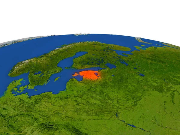 Estonie en rouge depuis l'orbite — Photo