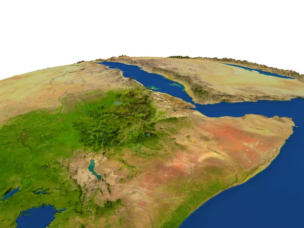 Etiopía en rojo desde la órbita — Foto de Stock