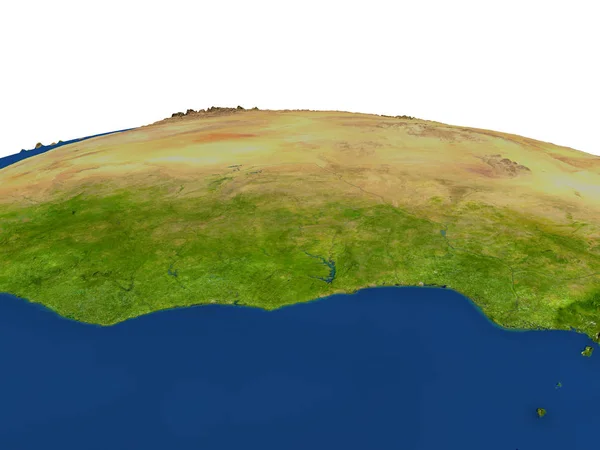加纳在红色从轨道 — 图库照片