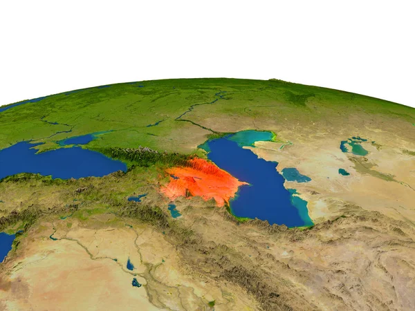 궤도에서 빨간색 아제르바이잔 — 스톡 사진