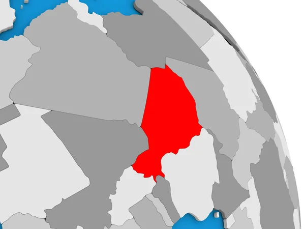 Niger op wereldbol — Stockfoto