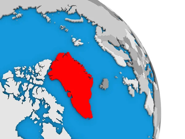 Groenlândia no globo — Fotografia de Stock