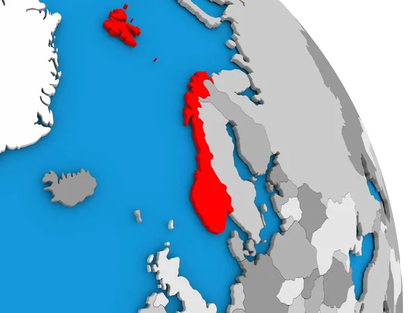 Норвегия на земном шаре — стоковое фото