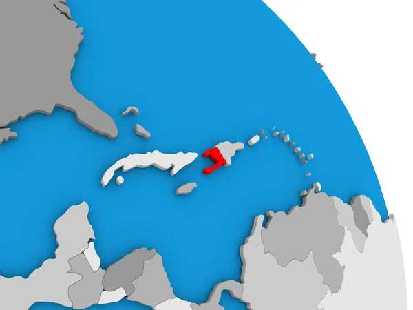 Haiti auf Globus — Stockfoto