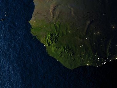 Gine kırmızı gece uzaydan