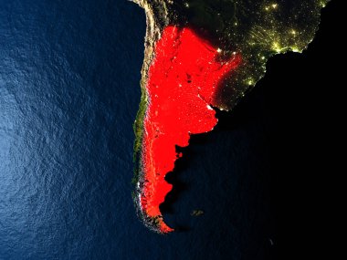 Kırmızı gece uzaydan Arjantin