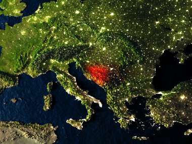 Kırmızı gece uzaydan Bosna