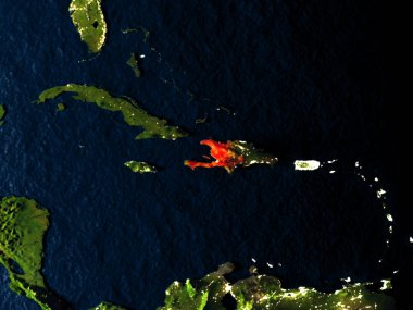 Kırmızı gece uzaydan Haiti