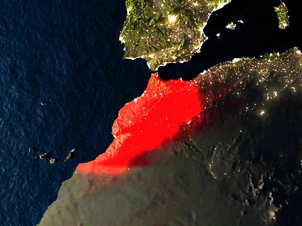 夜の領域から赤でモロッコ — ストック写真