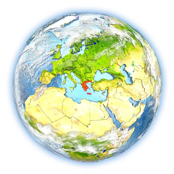 Greece on Earth isolated — Stock Photo, Image