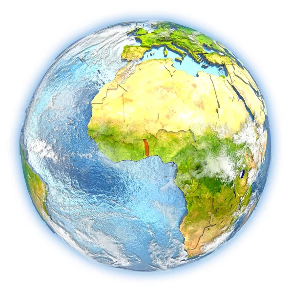 Togo op aarde geïsoleerd — Stockfoto