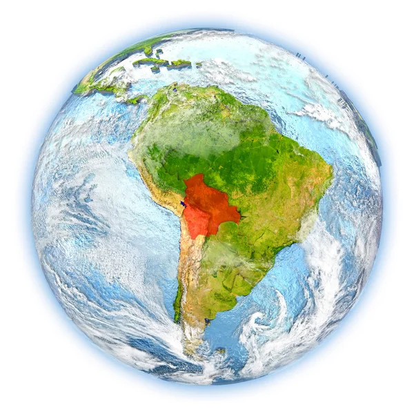Боливия на Земле изолирована — стоковое фото