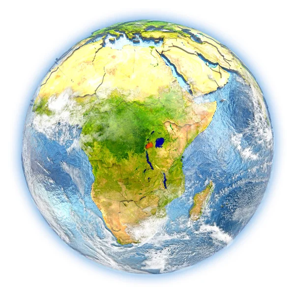 Rwanda op aarde geïsoleerd — Stockfoto